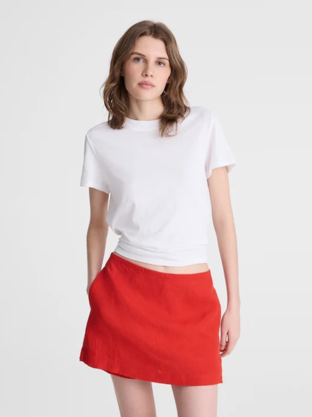 Madewell Mini Skort in Linen Wild Poppy Size 4